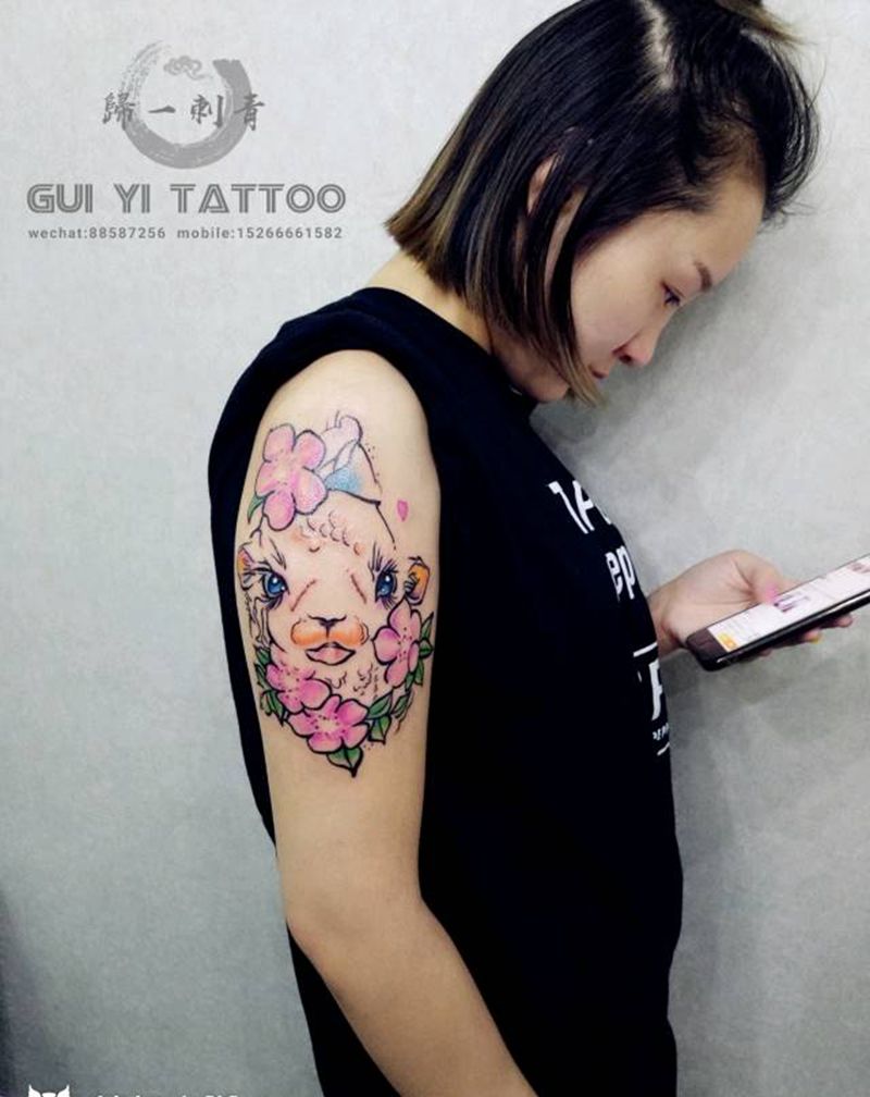 小动物纹身图片_手臂清新动物成品纹身图案