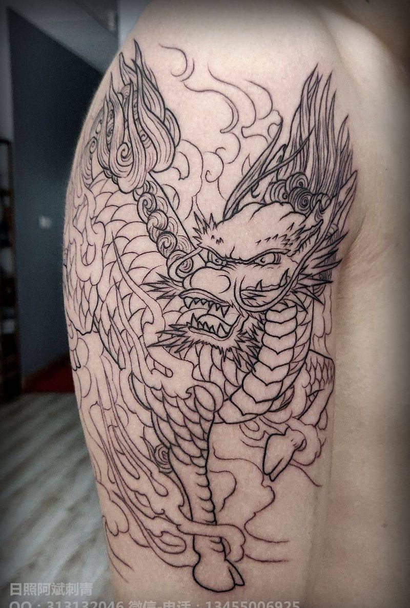 麒麟纹身图片_手臂新传统纹身图案