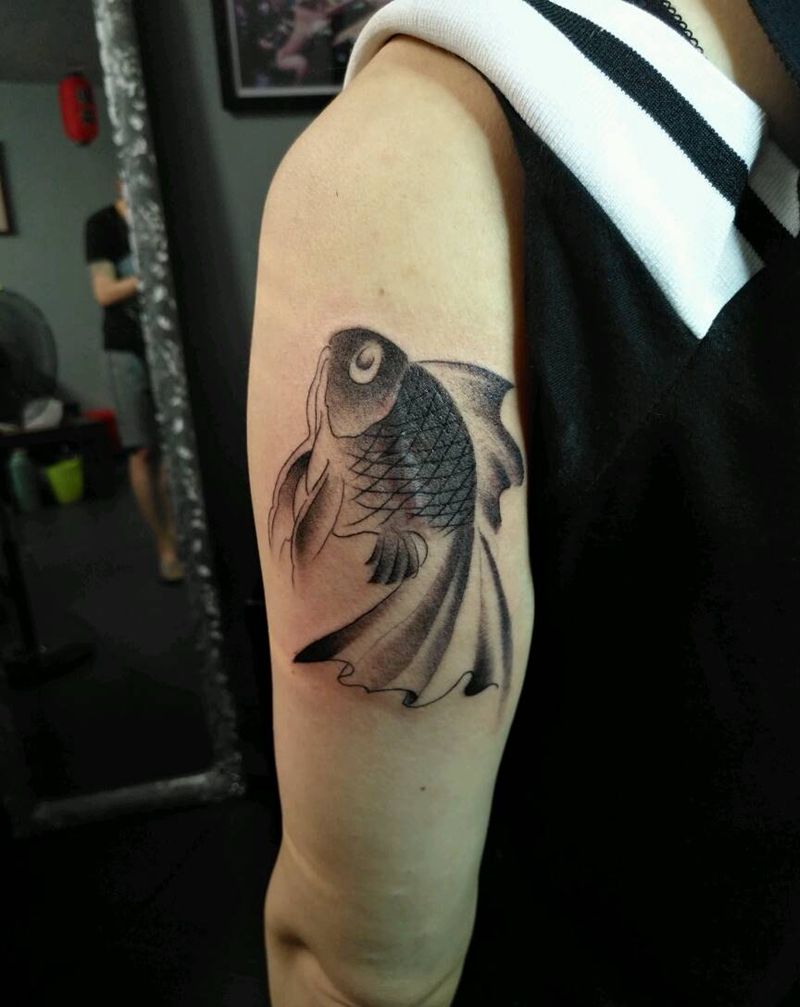 金鱼遮盖作品纹身图片