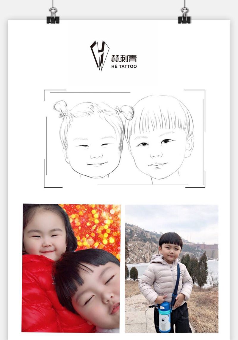 小孩头像纹身纹身图片