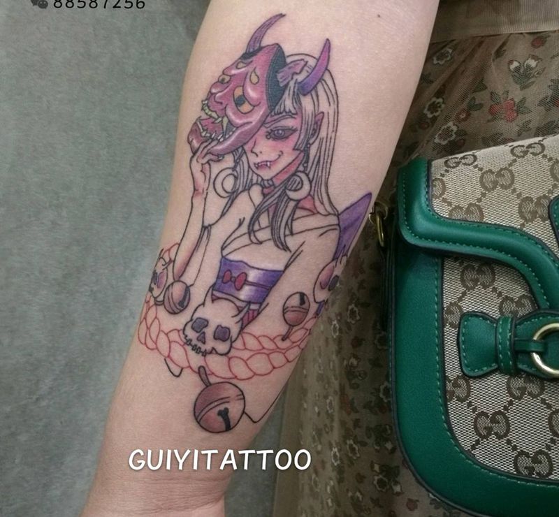 艺伎般若纹身图片_手臂般若 艺妓纹身图案