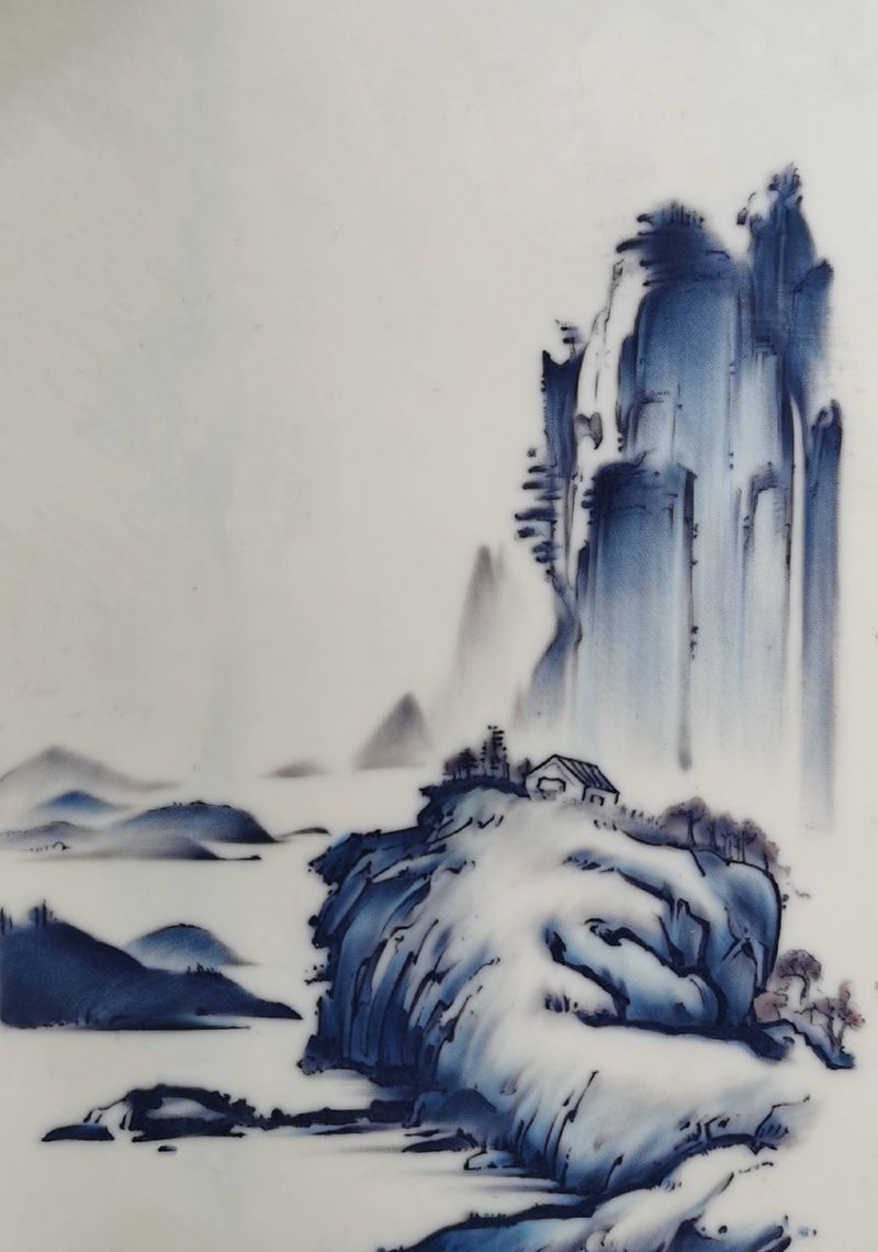 山水纹身图片_水墨纹身图案