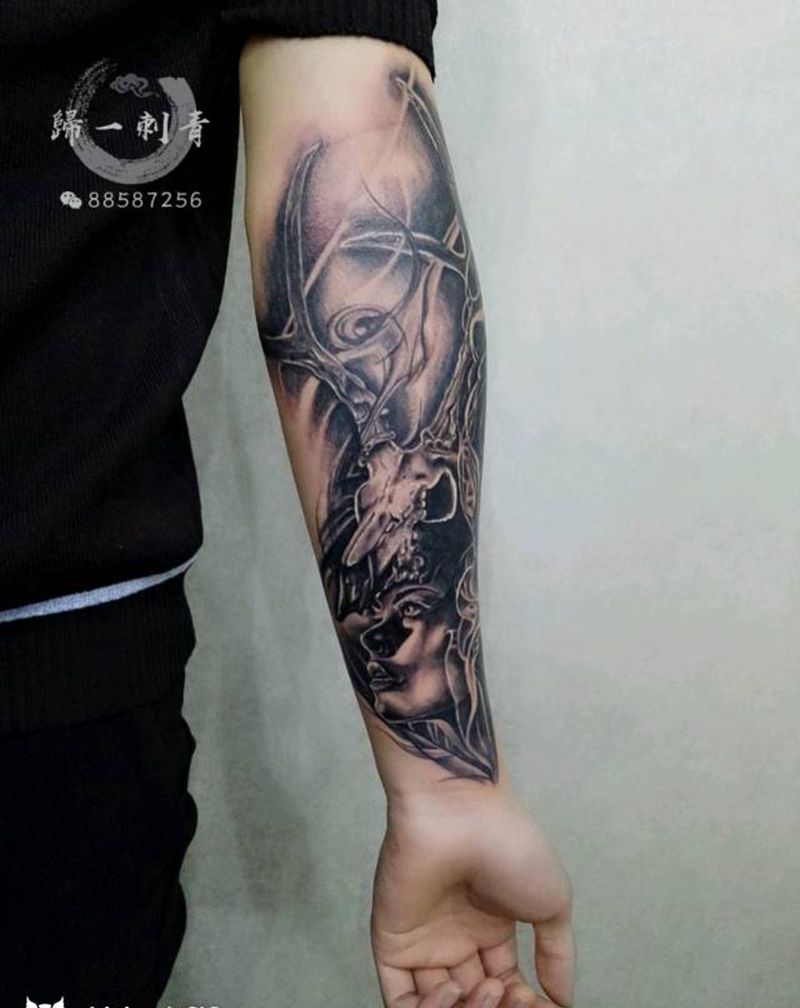 欧美写实纹身图片_手臂欧美写实纹身图案