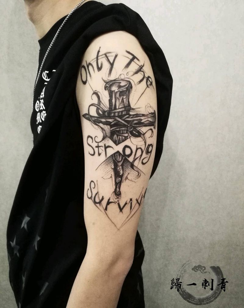 十字架纹身图片_十字架纹身图案