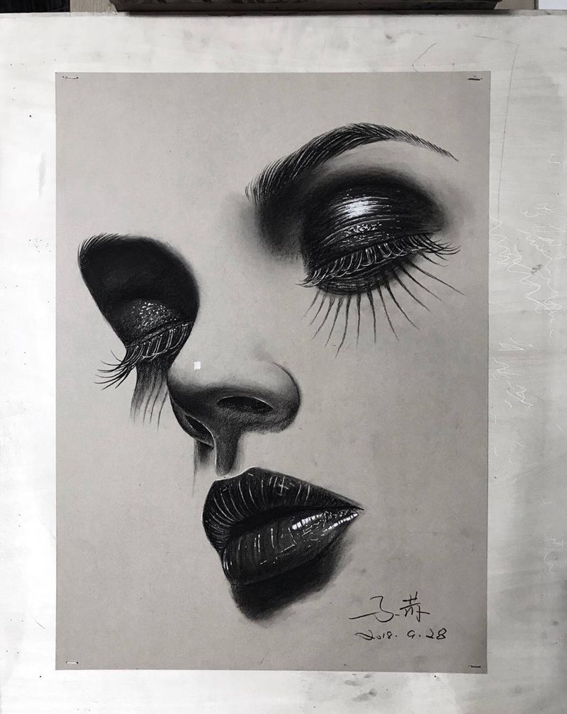 人物素描纹身图片