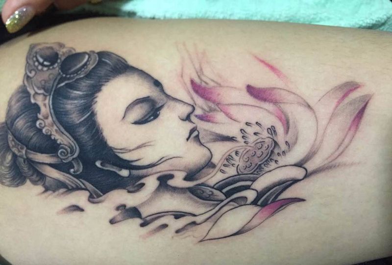 艺妓，美儿不艳纹身图片