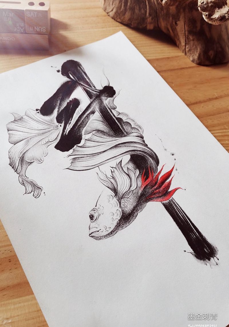 斗纹身图片_水墨纹身图案