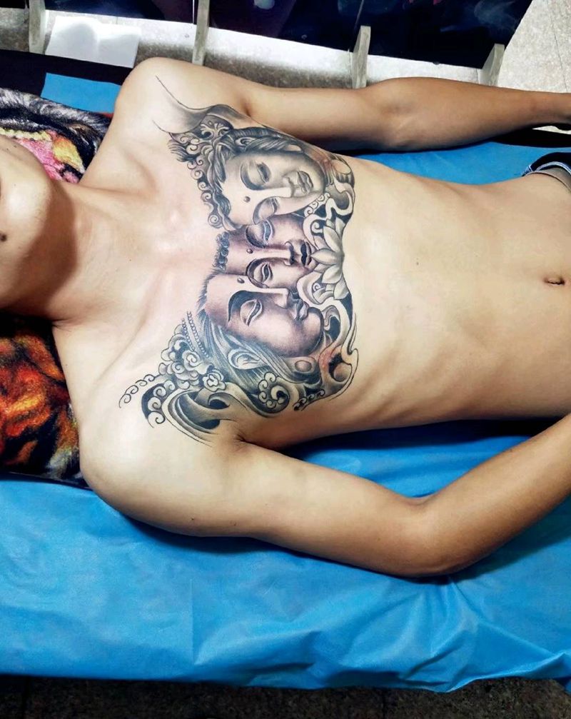 三面佛纹身图片