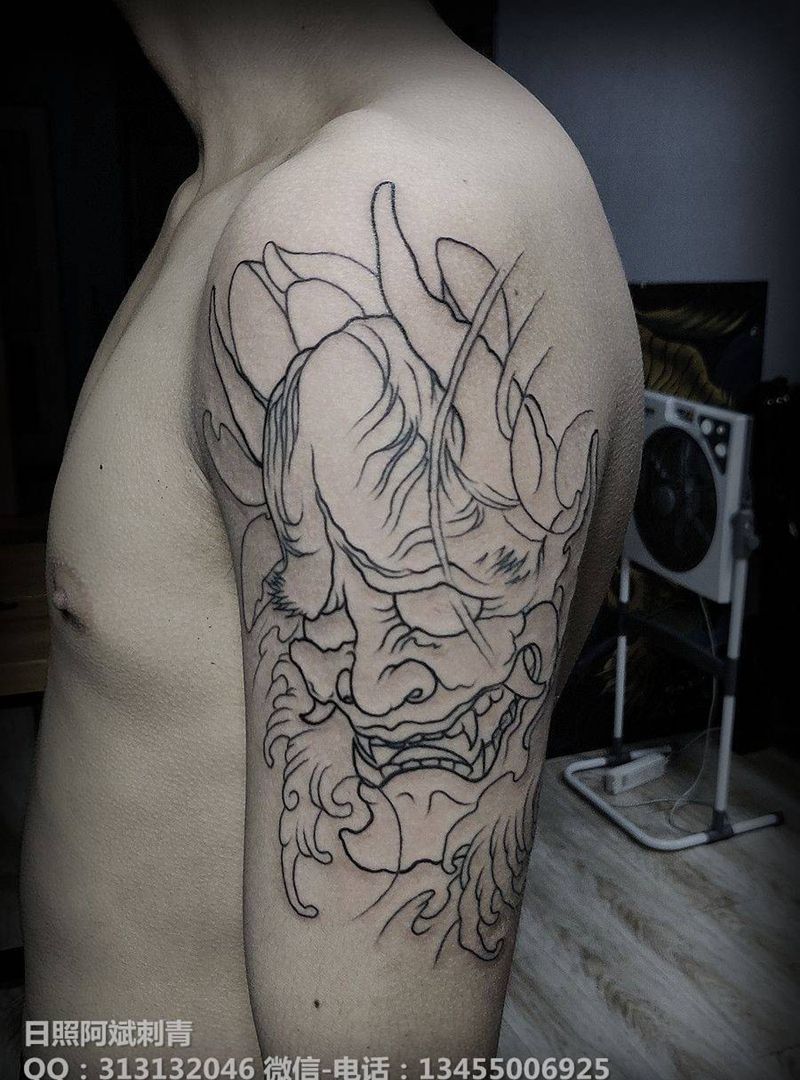 般若纹身图片_手臂新传统纹身图案