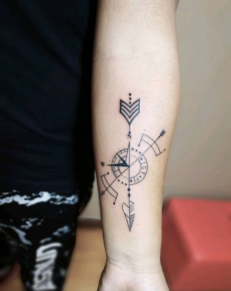 指南针纹身图片
