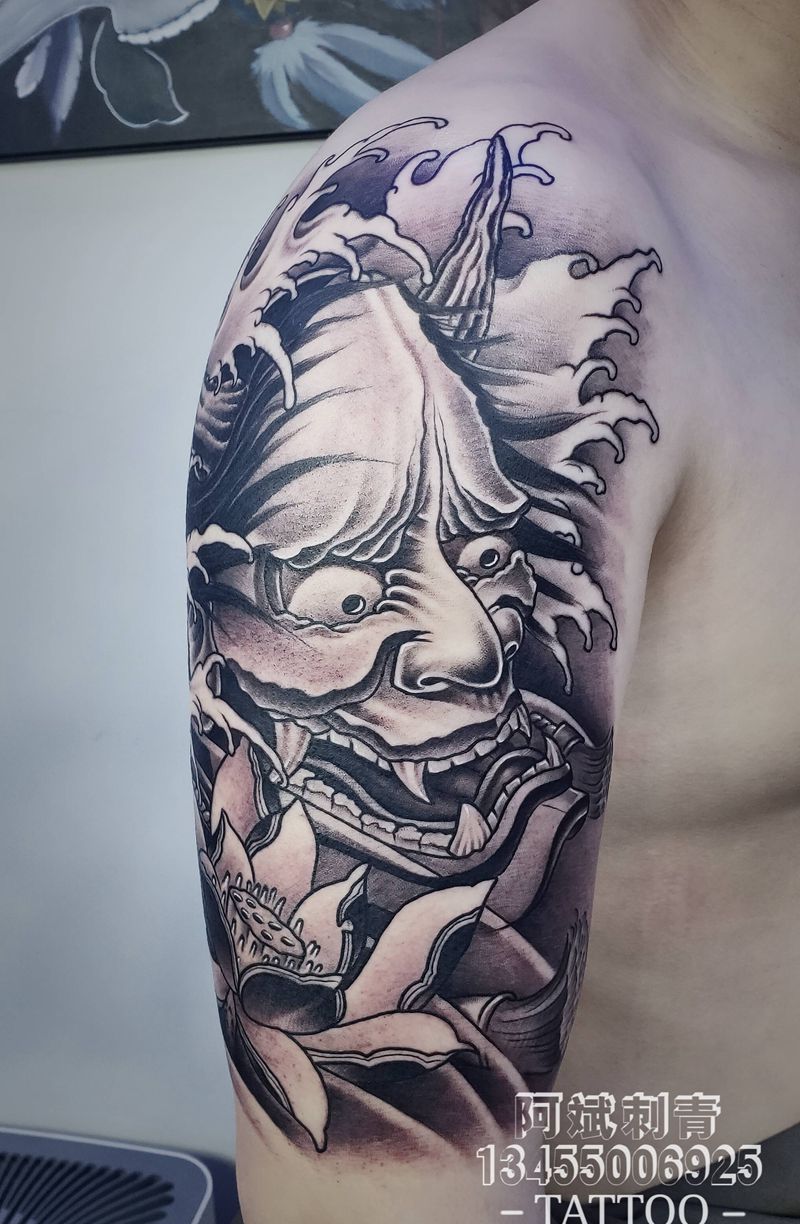 般若纹身图片_手臂新传统纹身图案