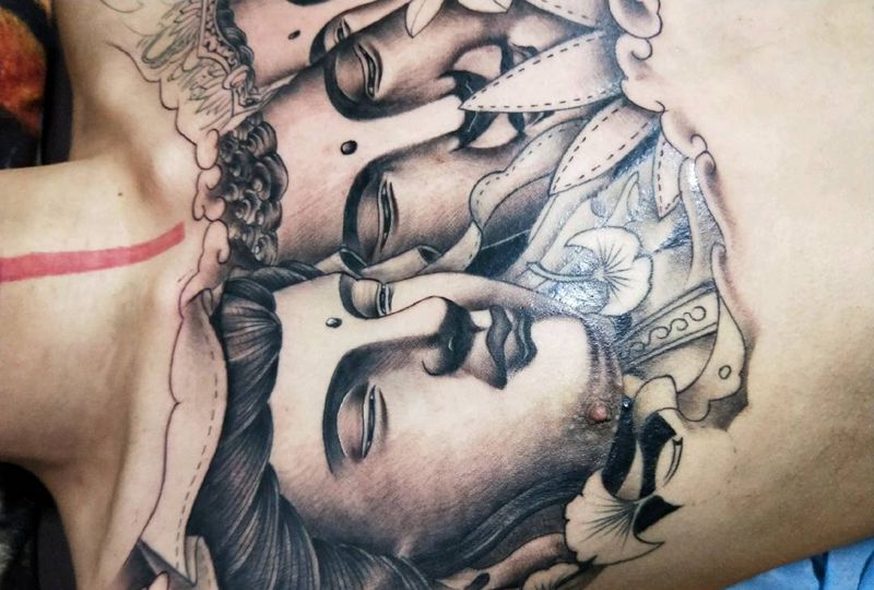 三面佛纹身图片