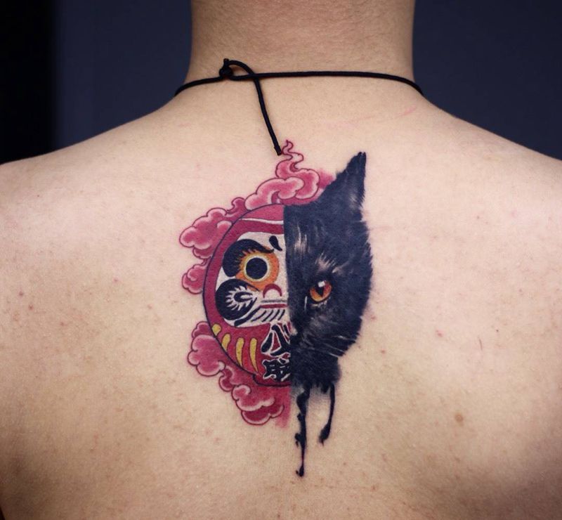 车必勝纹身图片