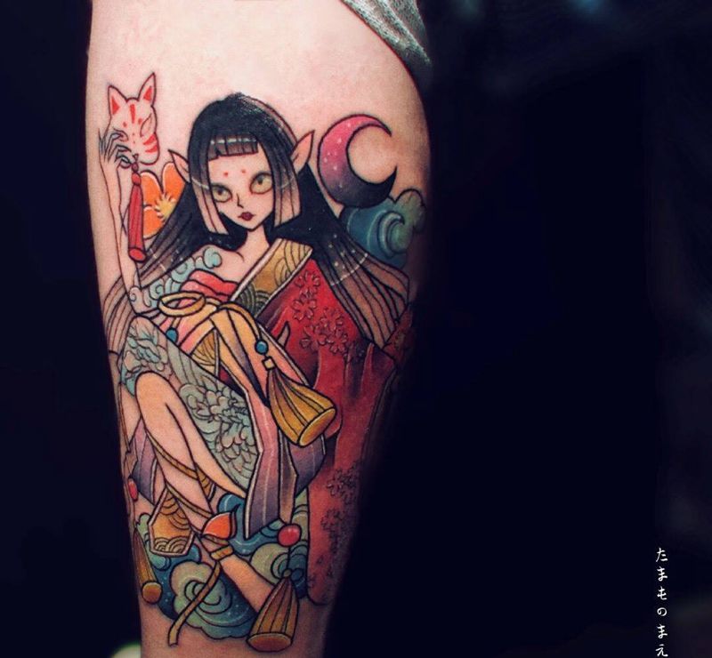 艺妓纹身图片