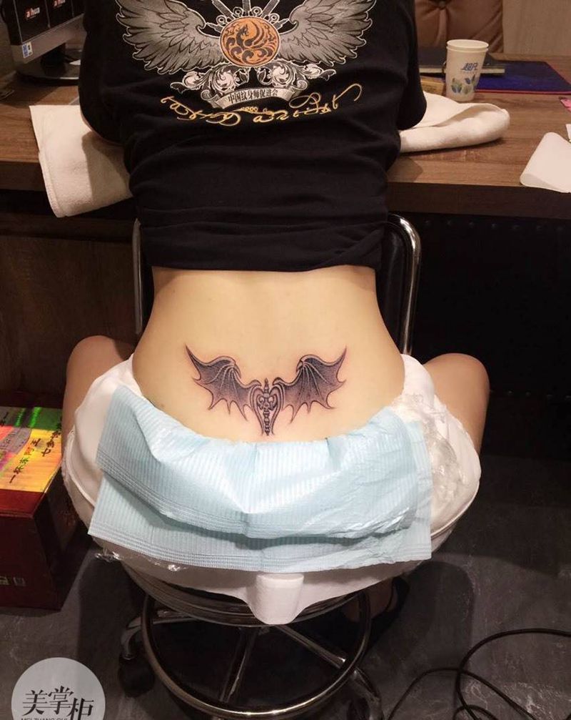 小图纹身图片_腰部成品传统几何图腾纹身图案