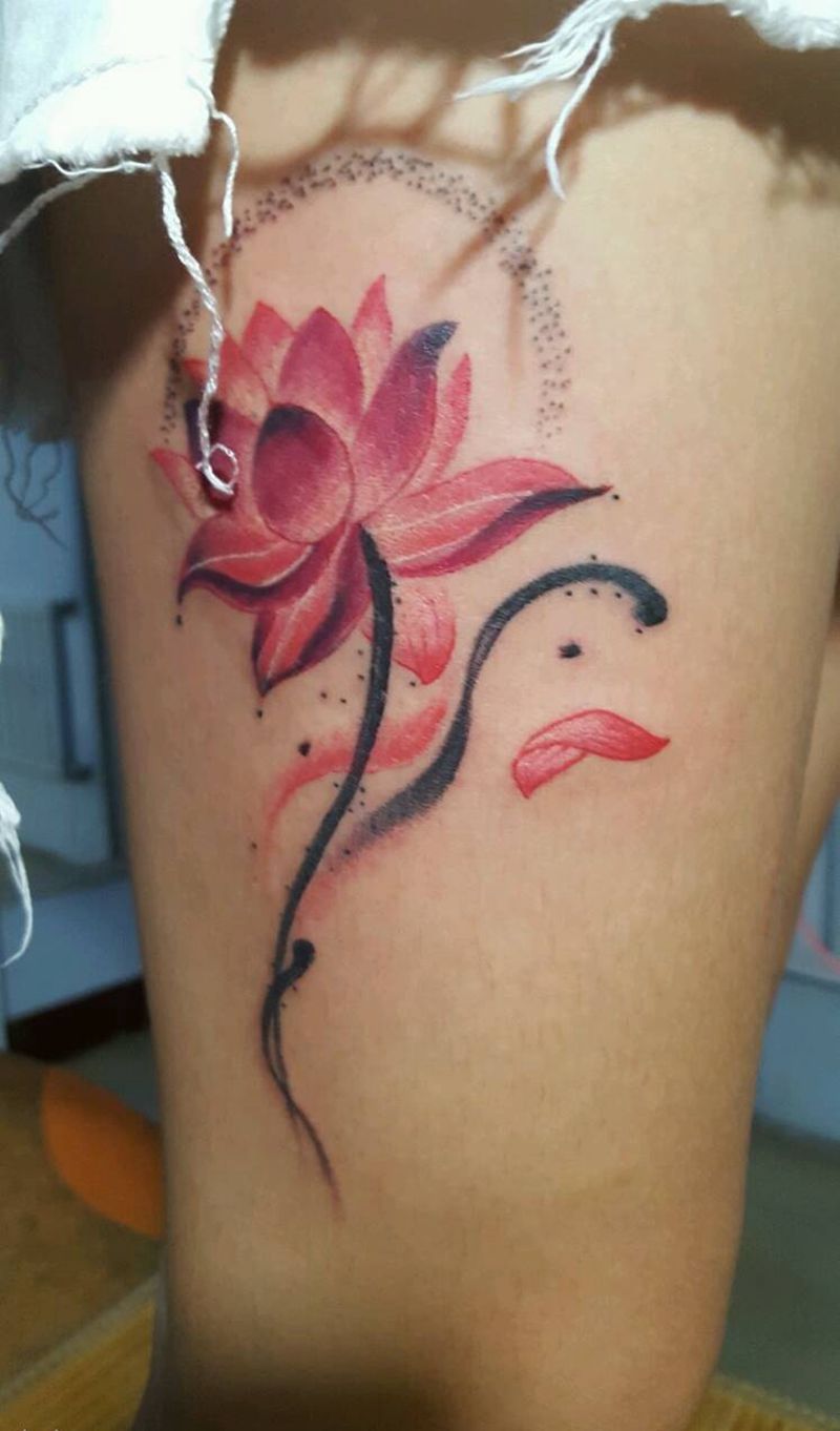 莲花纹身图片