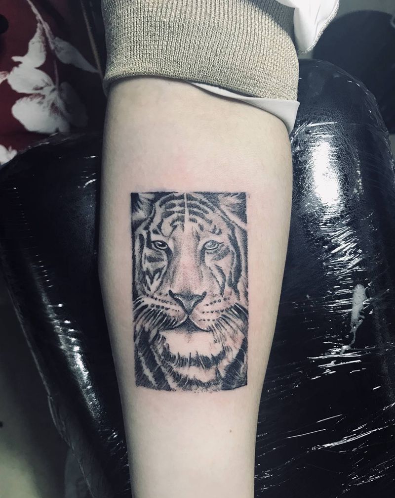 吴亦凡同款纹身图片_手臂欧美写实纹身图案