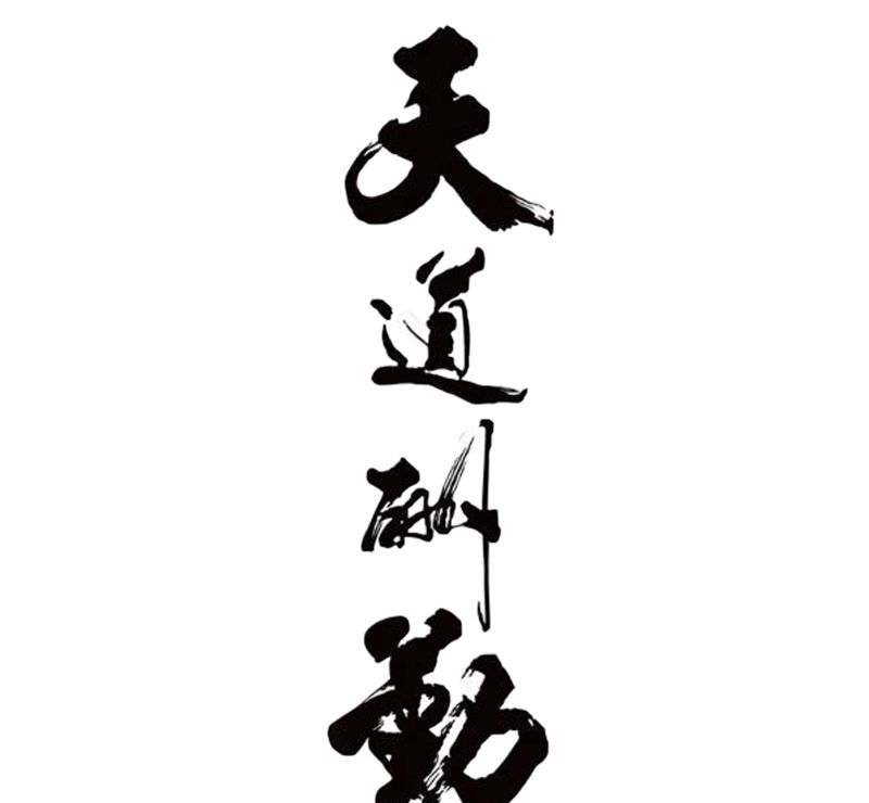 天道酬勤纹身图片_水墨纹身图案