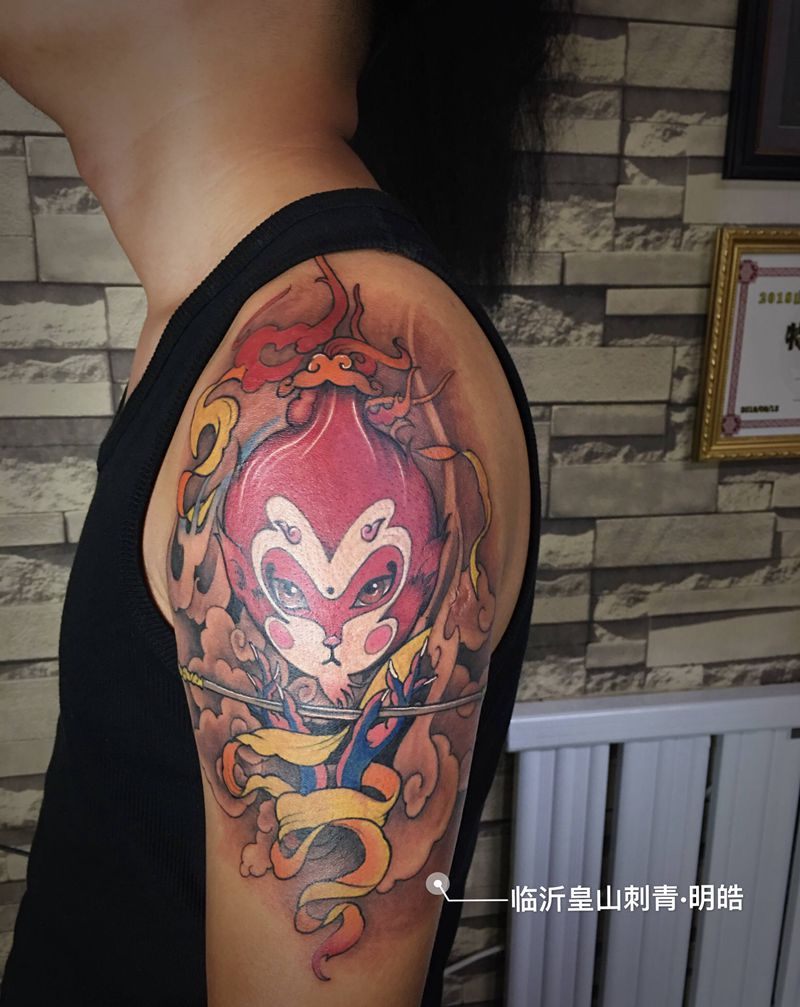 悟空纹身图片_手臂新传统纹身图案