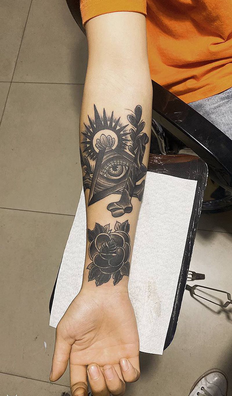 手腕遮盖纹身图片_手臂纹身图案