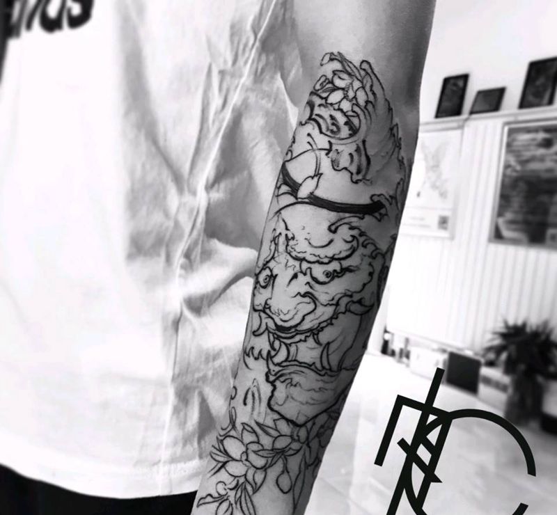 般若纹身图片_手臂新传统纹身图案