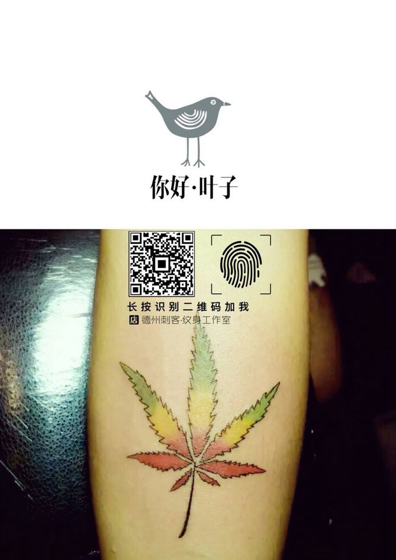 麻叶纹身图片