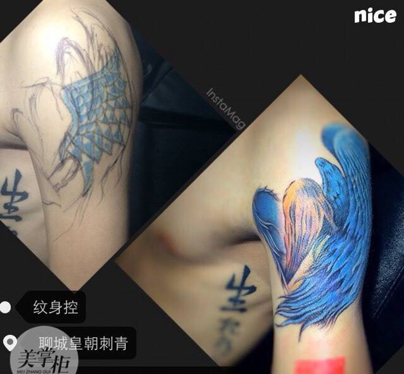 遮盖旧图纹身图片_欧美肖像人物鬼神手臂纹身图案