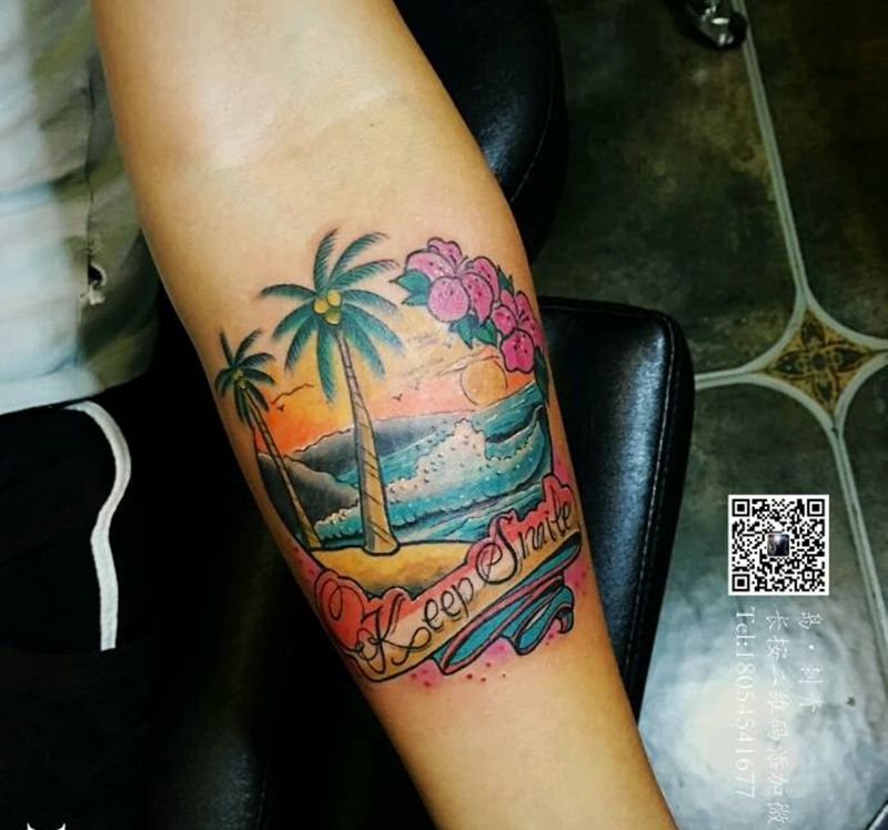 偶的司库纹身图片_肩部手臂欧美清新动物人物植物鬼神原创成品纹身图案