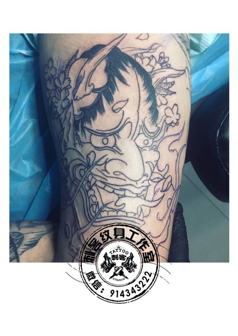 般若割线纹身图片