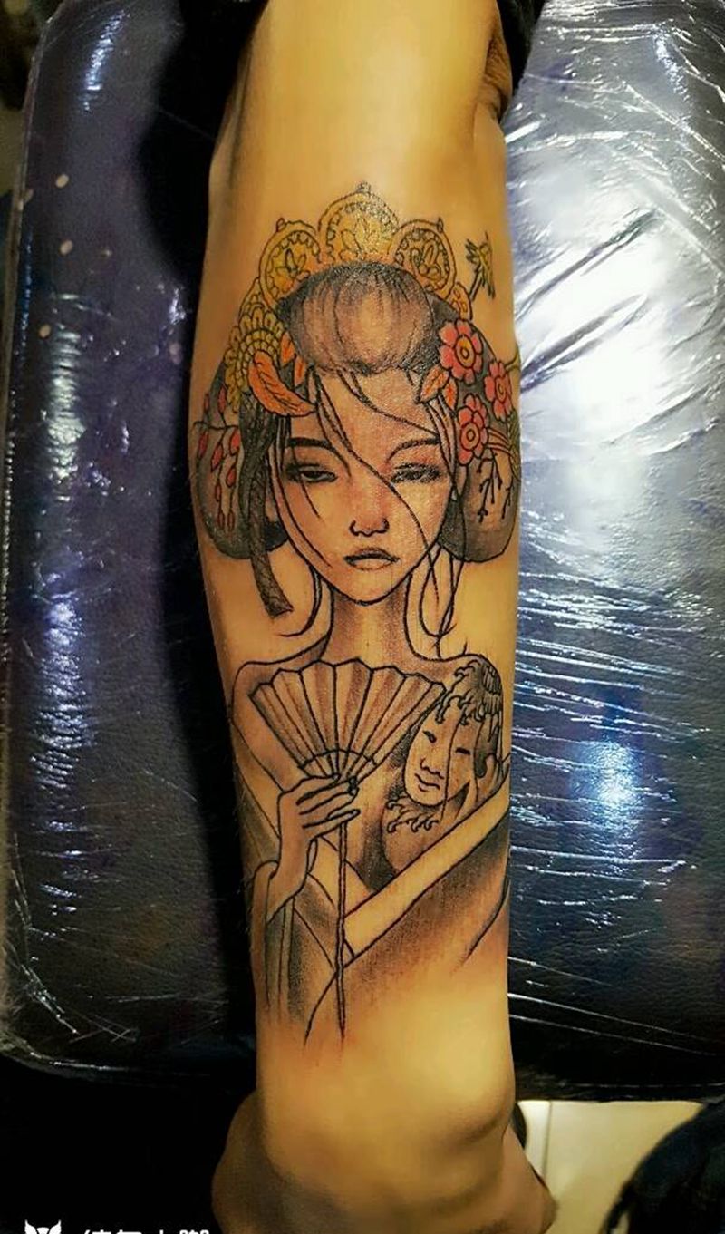 艺妓纹身图片