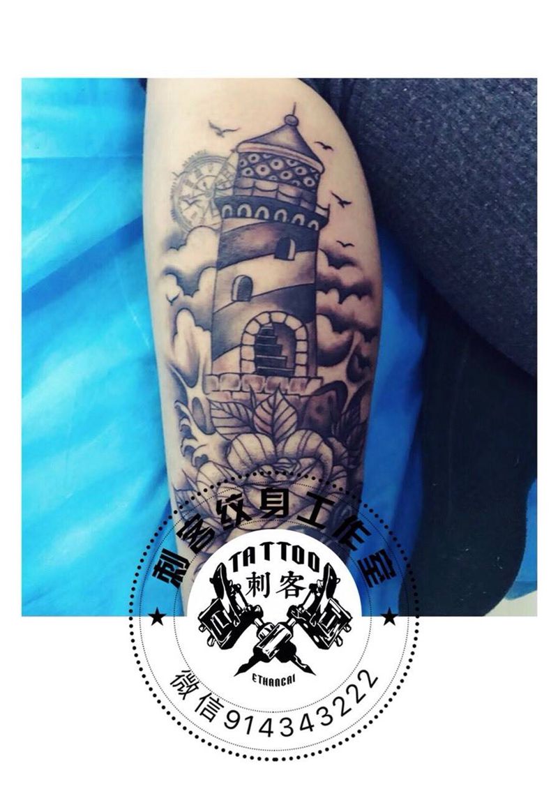 灯塔纹身图片