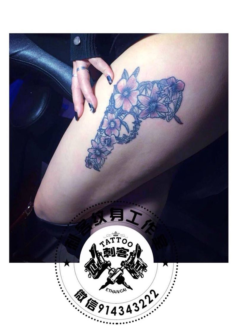 耍花枪纹身图片