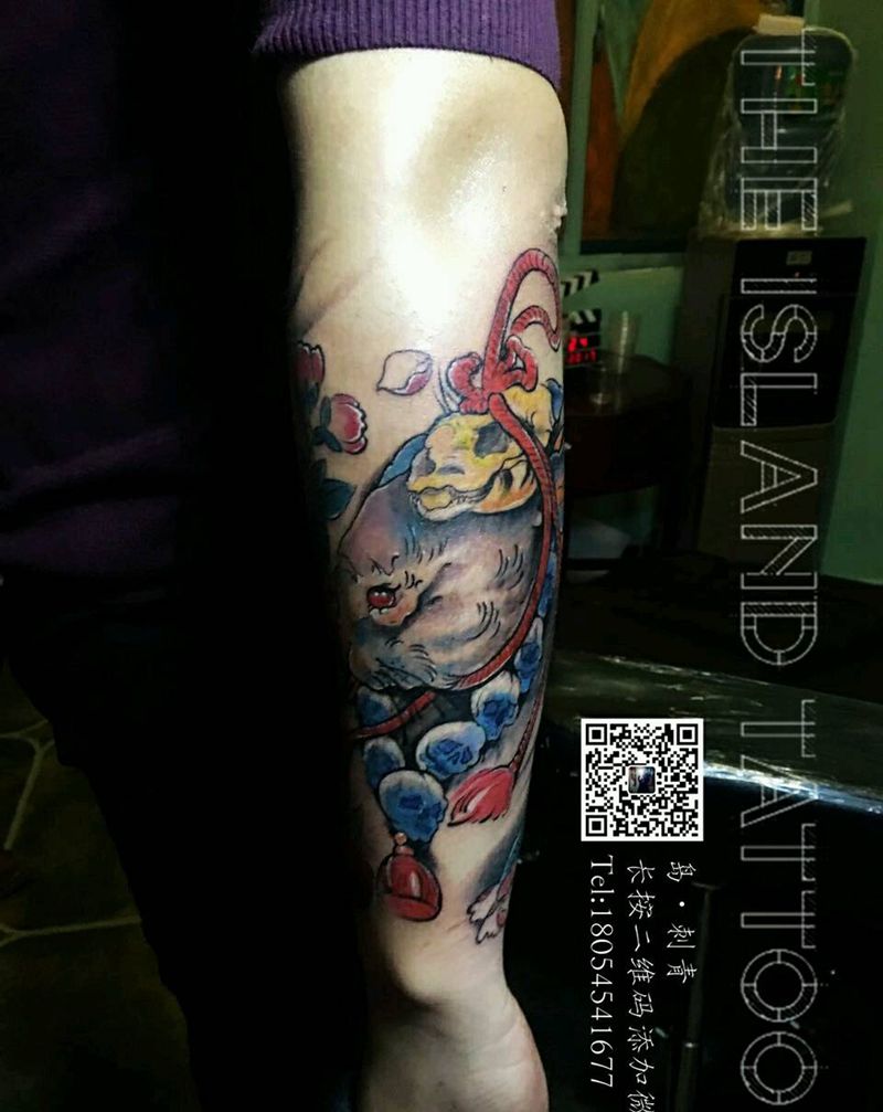 班诺修改和添加纹身图片_手臂传统清新写实动物植物宗教原创成品纹身图案