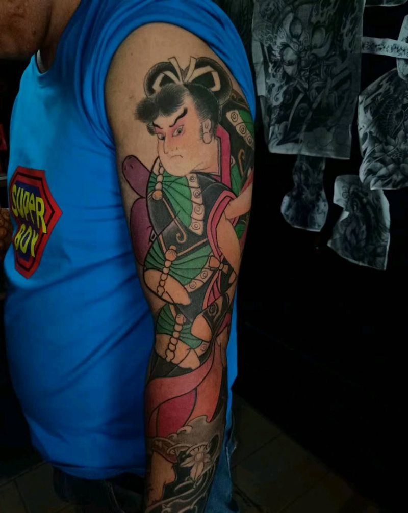 传统花臂纹身图片_老传统纹身图案