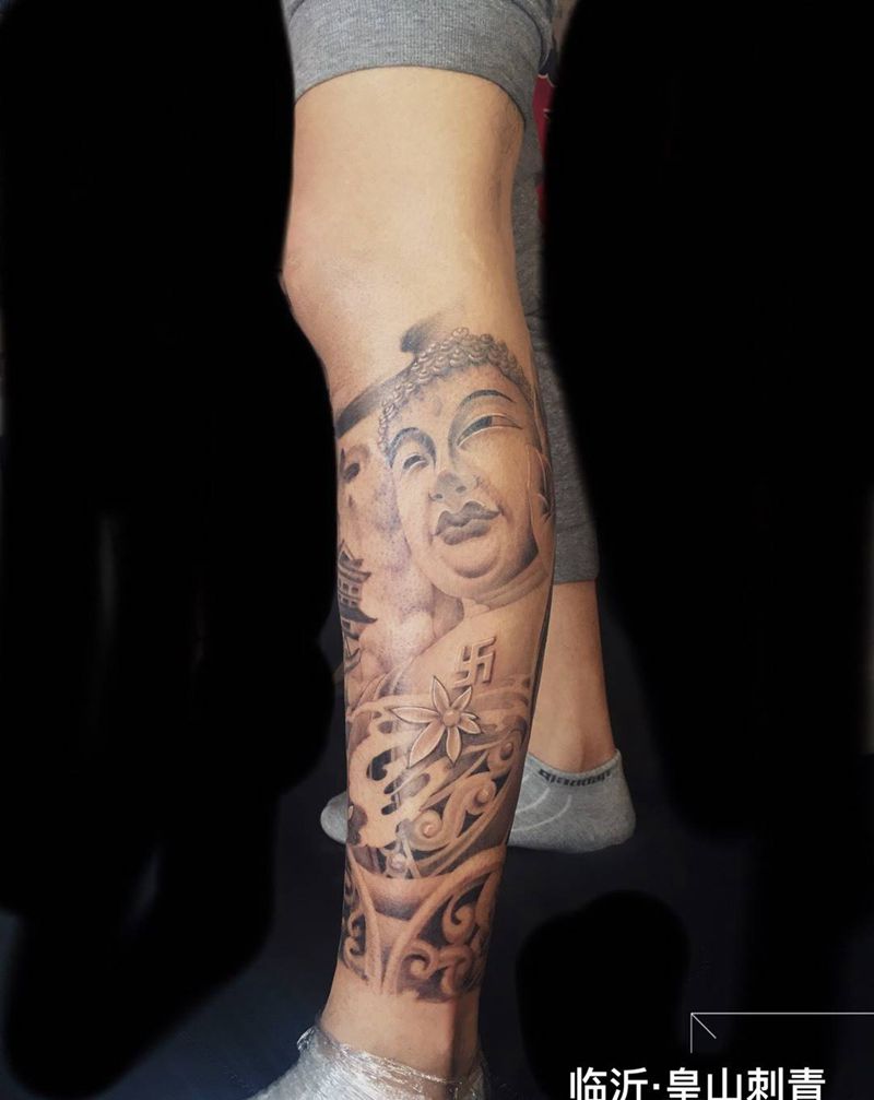 包小腿纹身图片