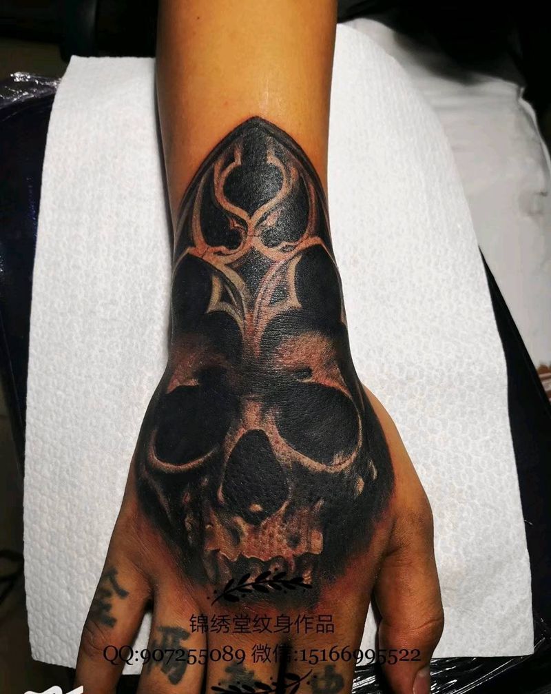 手面啊纹身图片_手部手臂欧美写实纹身图案