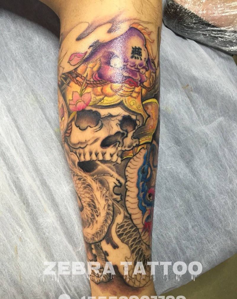 包小腿纹身图片