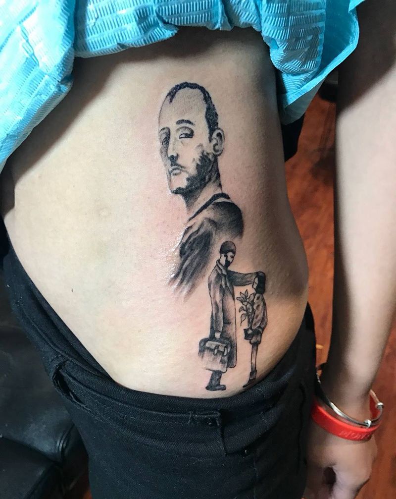 这个纹身不太疼纹身图片_腹部成品写实肖像人物纹身图案