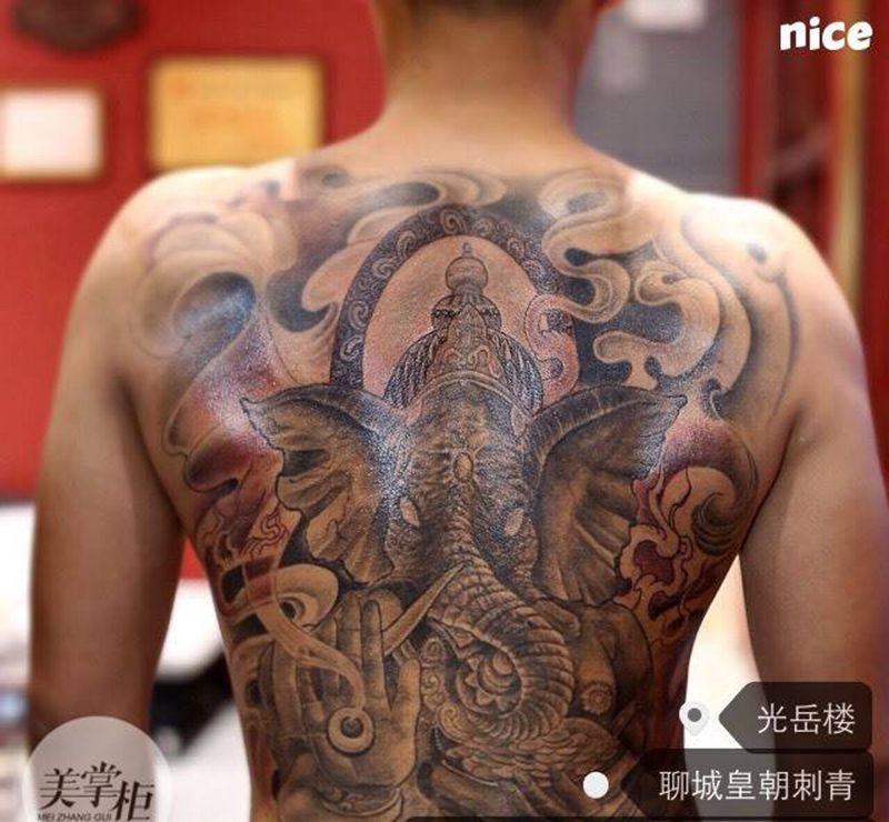 象财神纹身图片