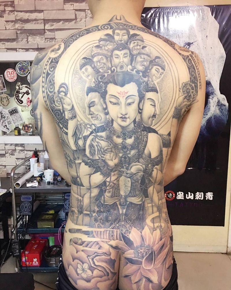 十一面观音纹身图片