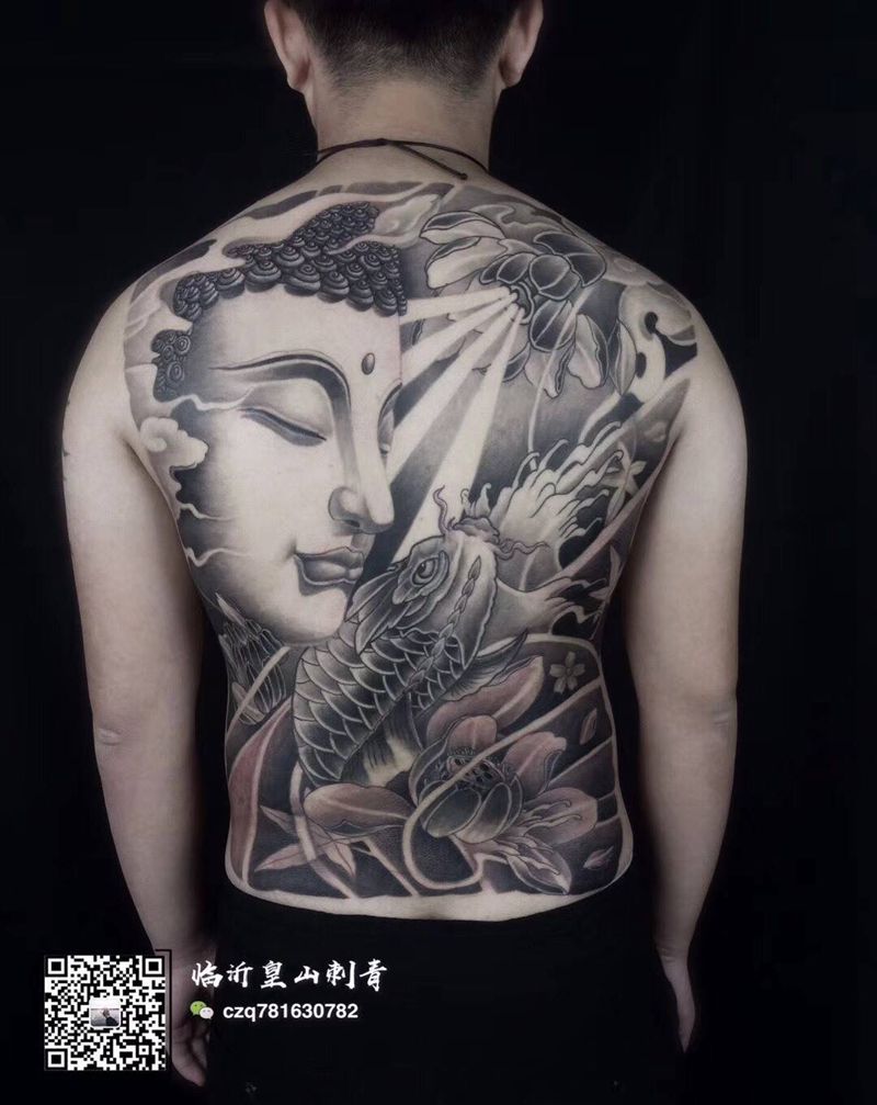 满背修改纹身图片