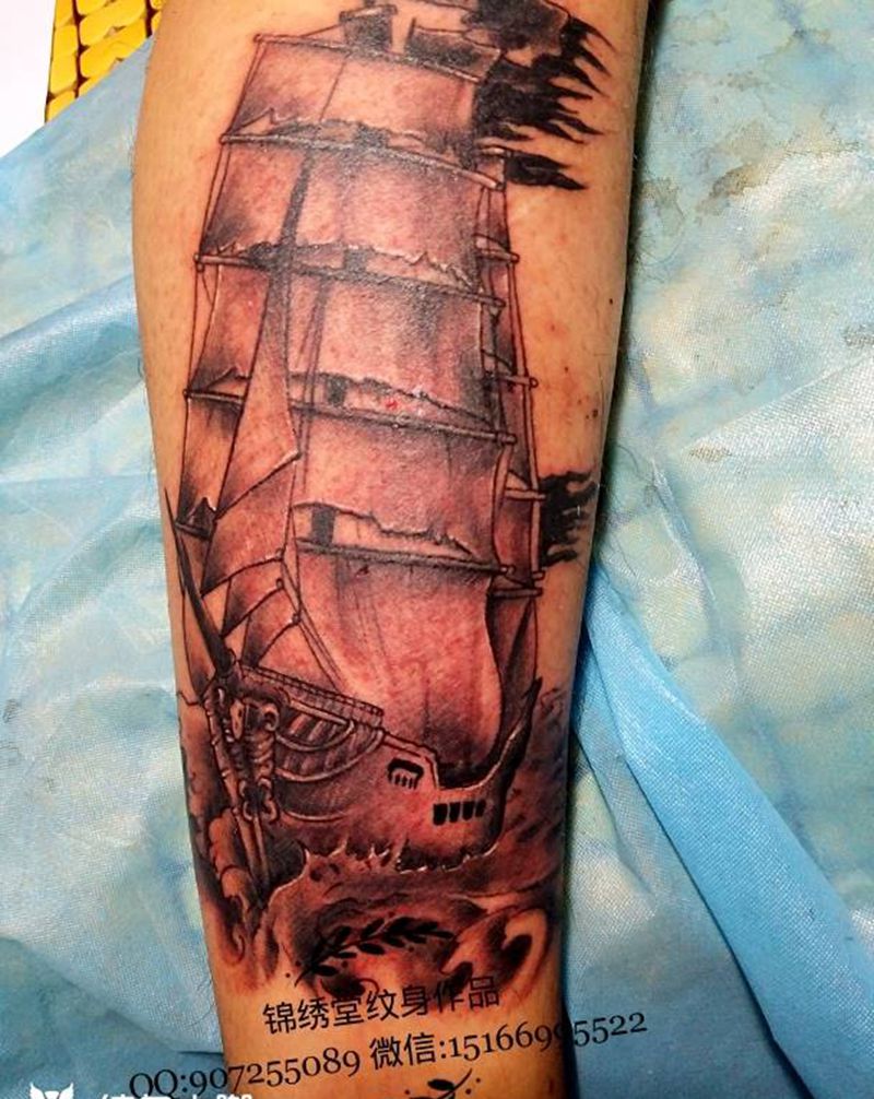 一帆风顺纹身图片