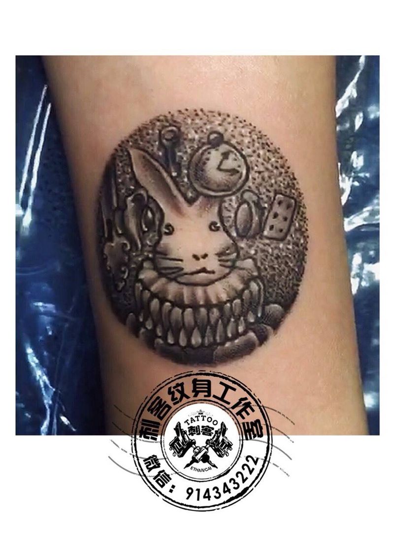 兔纹身图片