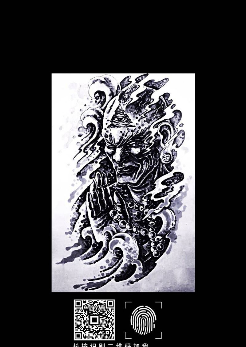 闭目罗汉纹身图片