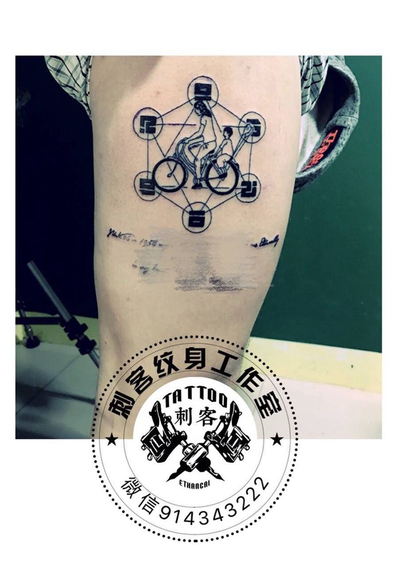 自行车纹身图片