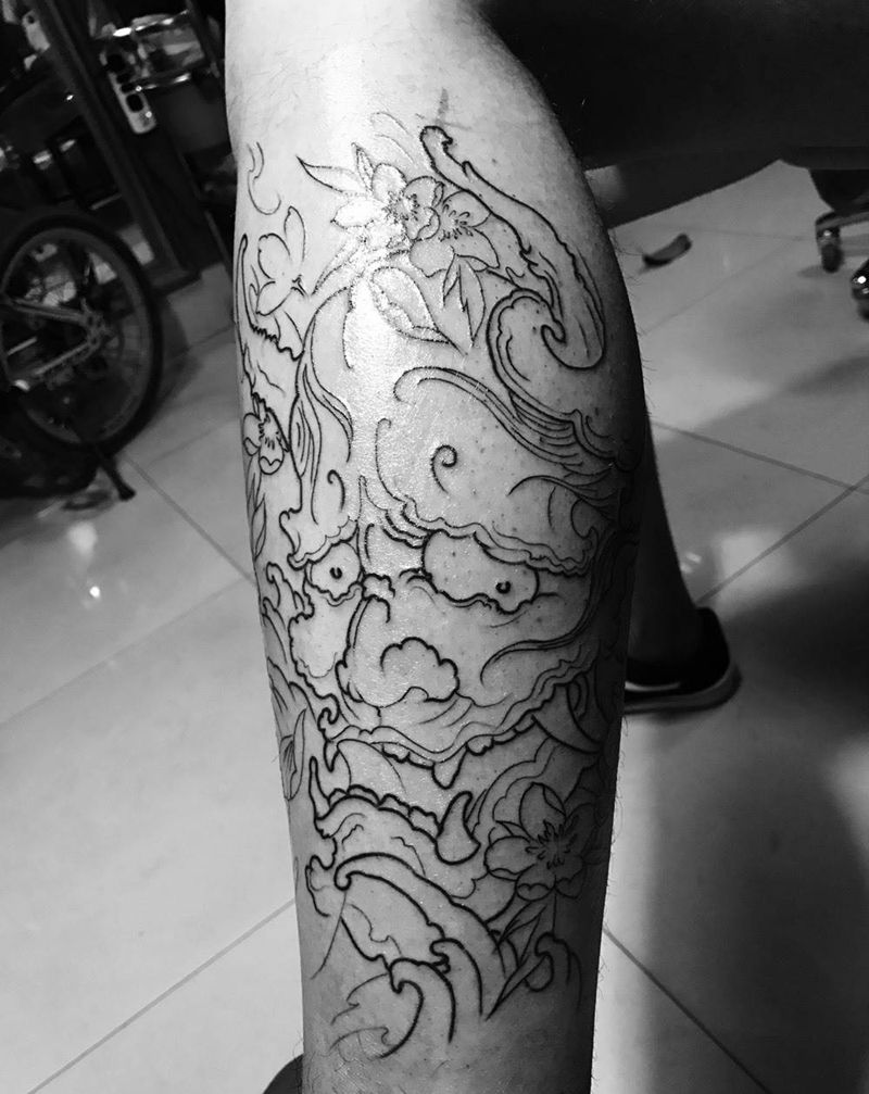 线条一根纹身图片