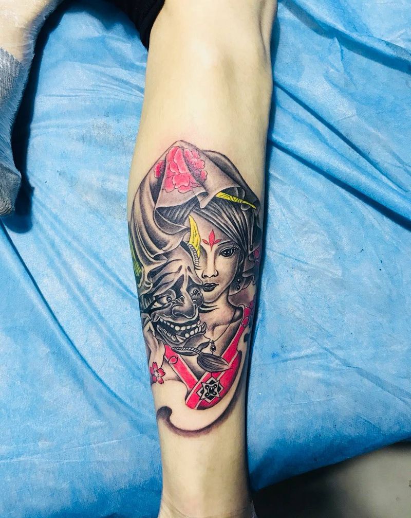 艺妓明月纹身图片