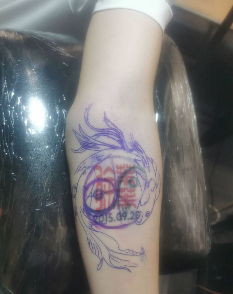 完美覆盖纹身图片_手臂新传统纹身图案