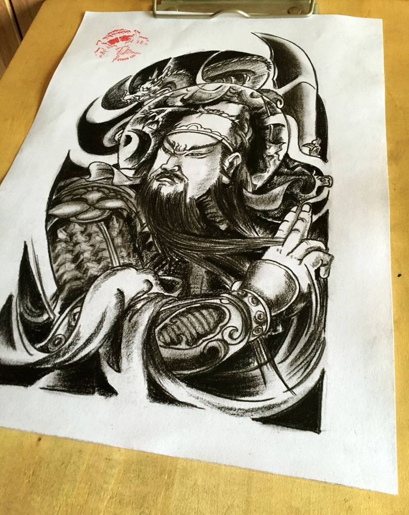 关云长纹身图片