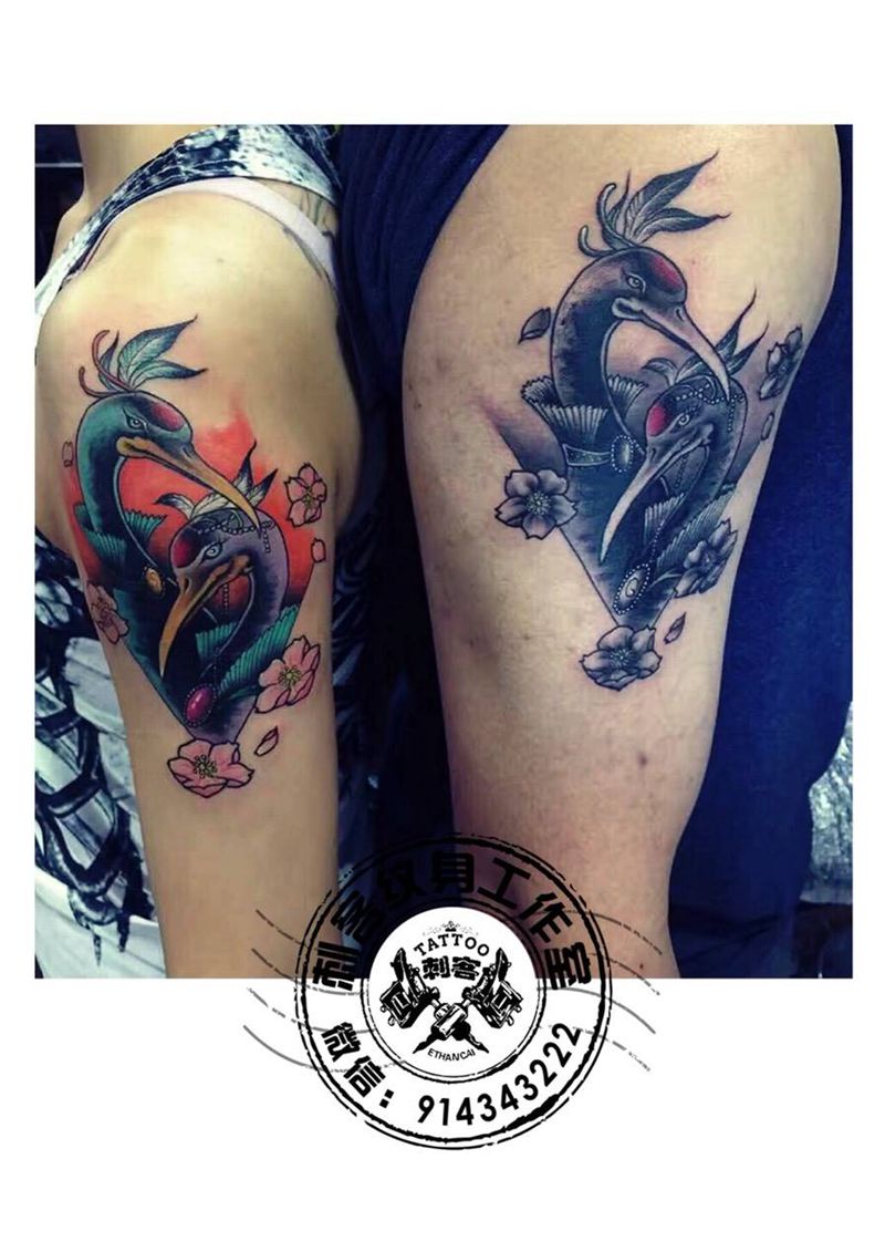 鹤鹤鹤鹤纹身图片